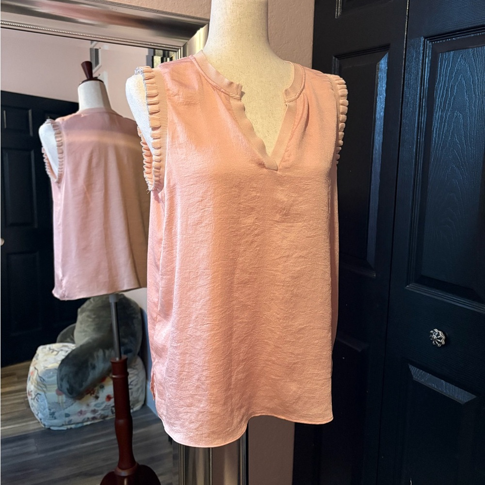 Anthropologie Current Air Blush Pink Sleeveless Blouse